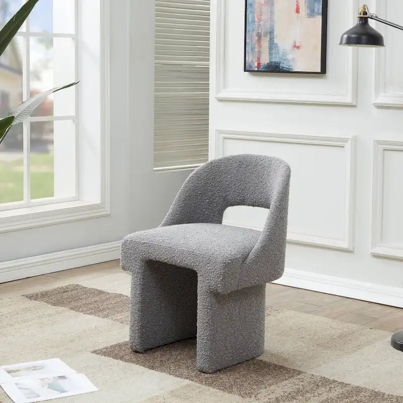 Boucle Modern Elegant Upholstered Accent Chair with MDF Wood Frame for Home Office Living Room & Bedroom 12