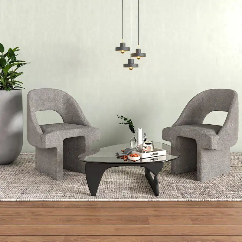 Boucle Modern Elegant Upholstered Accent Chair with MDF Wood Frame for Home Office Living Room & Bedroom 14