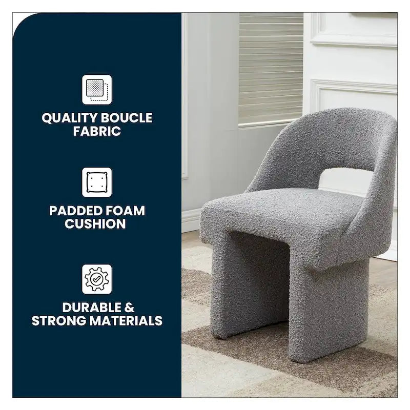 Boucle Modern Elegant Upholstered Accent Chair with MDF Wood Frame for Home Office Living Room & Bedroom 16