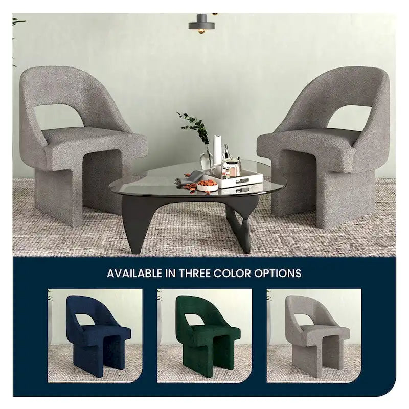 Boucle Modern Elegant Upholstered Accent Chair with MDF Wood Frame for Home Office Living Room & Bedroom 17