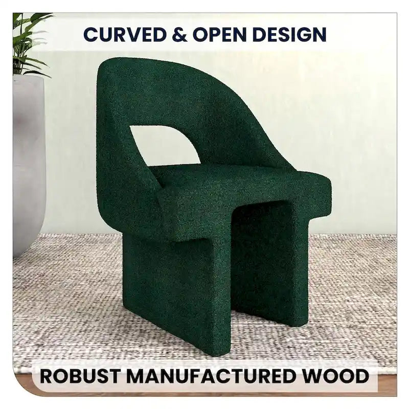 Boucle Modern Elegant Upholstered Accent Chair with MDF Wood Frame for Home Office Living Room & Bedroom 25