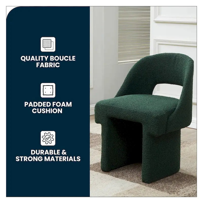 Boucle Modern Elegant Upholstered Accent Chair with MDF Wood Frame for Home Office Living Room & Bedroom 26