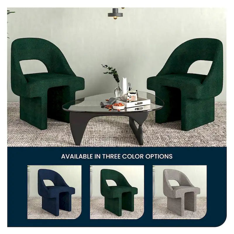 Boucle Modern Elegant Upholstered Accent Chair with MDF Wood Frame for Home Office Living Room & Bedroom 27