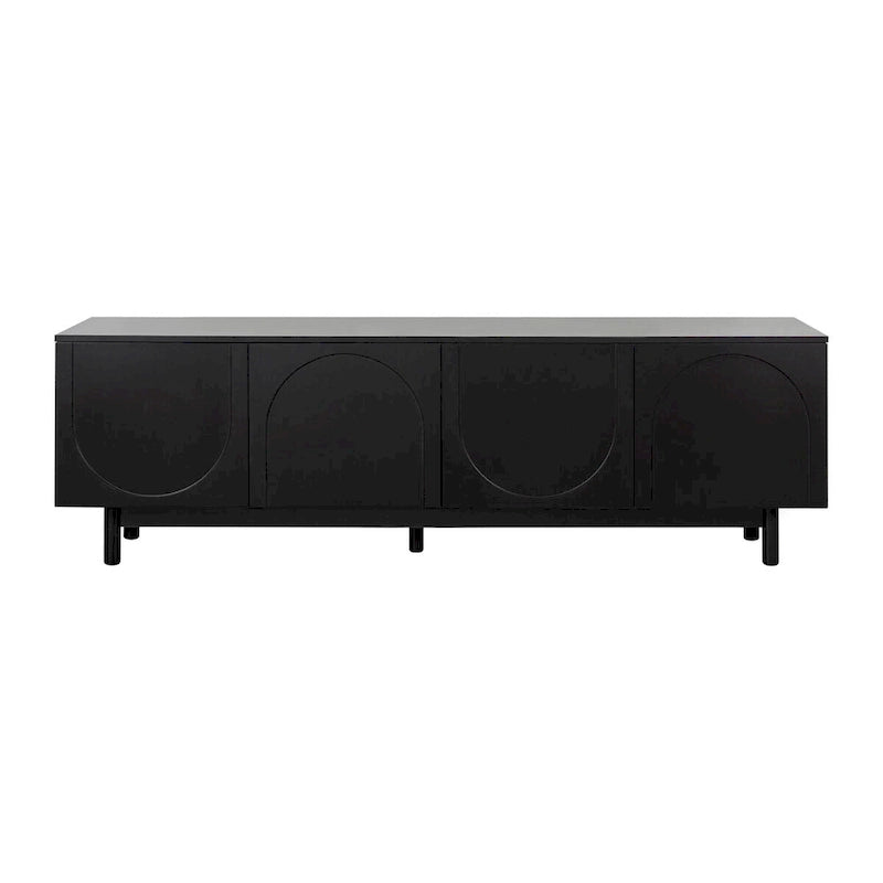 TV Stand for TVs Up to 78, Entertainment Center with Solid Wood Legs, Practical Media Console with Adjustable Shelves 8