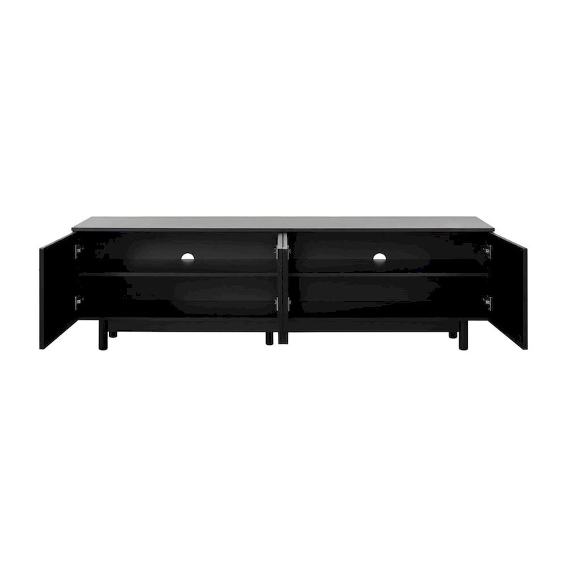 TV Stand for TVs Up to 78, Entertainment Center with Solid Wood Legs, Practical Media Console with Adjustable Shelves 9