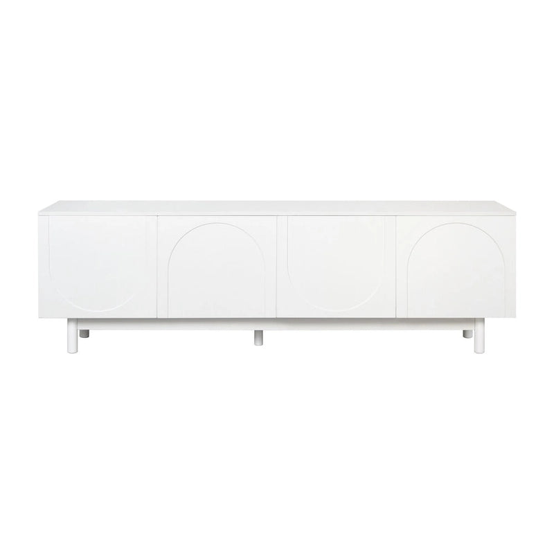 TV Stand for TVs Up to 78, Entertainment Center with Solid Wood Legs, Practical Media Console with Adjustable Shelves 17