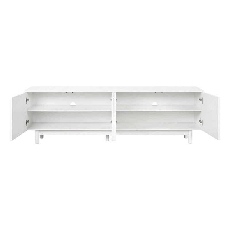 TV Stand for TVs Up to 78, Entertainment Center with Solid Wood Legs, Practical Media Console with Adjustable Shelves 18