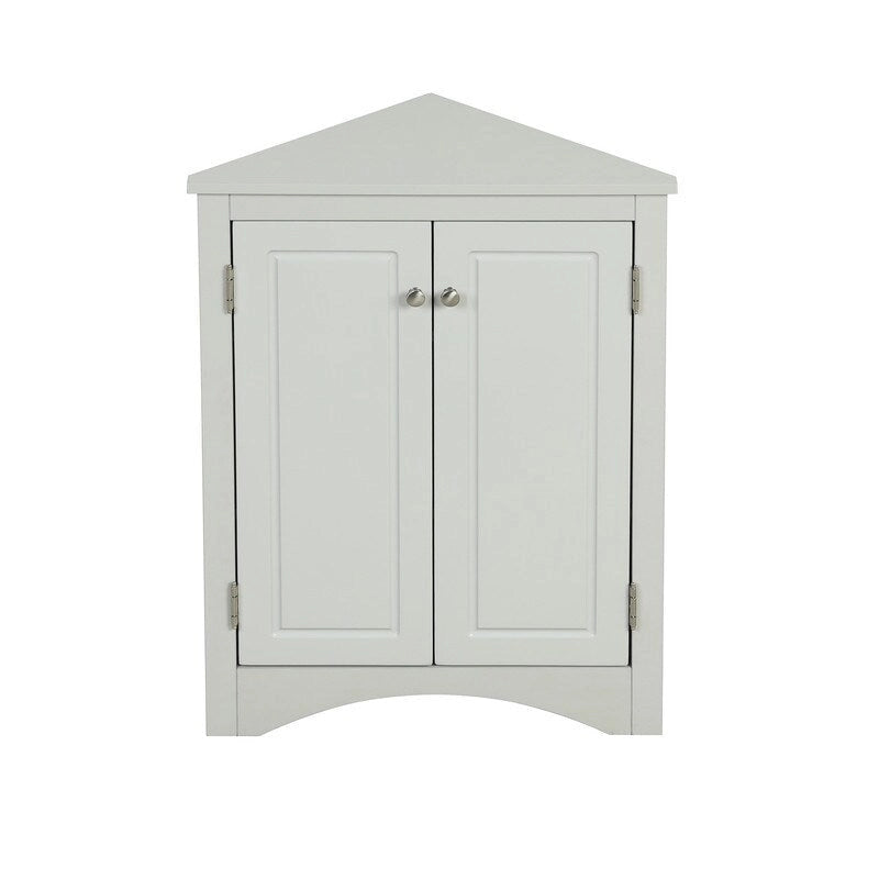 Corner Triangle Bathroom Storage Cabinet with Adjustable Shelves, Freestanding Floor Cabinet, Accent Cabinet for Living Room 5