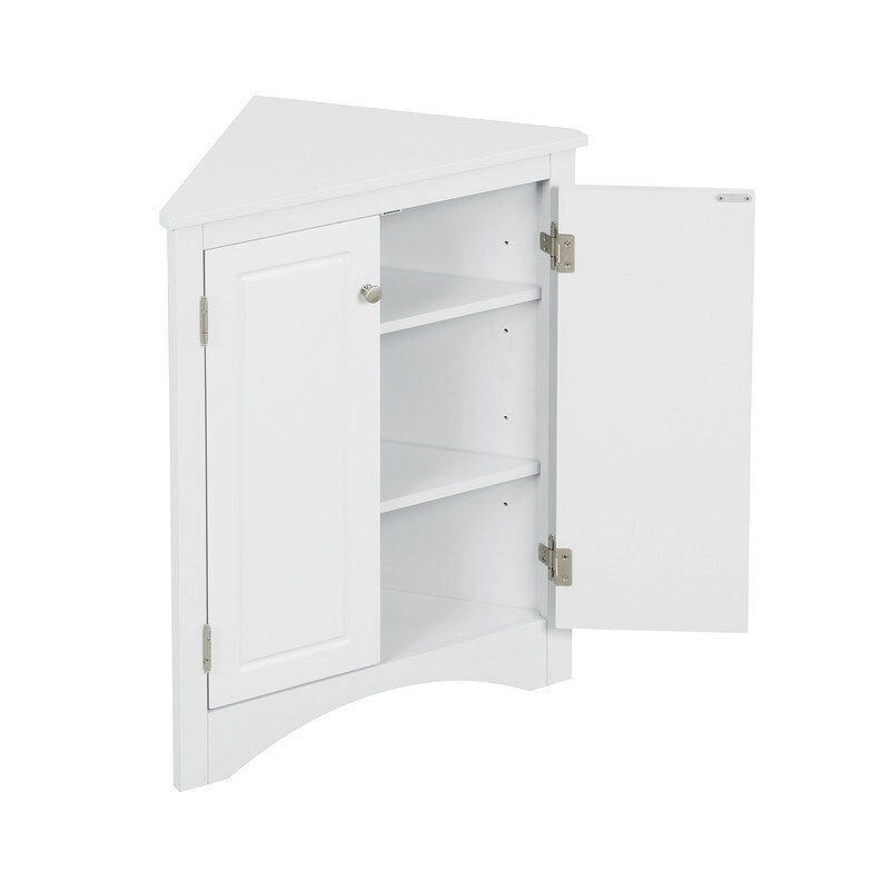 Corner Triangle Bathroom Storage Cabinet with Adjustable Shelves, Freestanding Floor Cabinet, Accent Cabinet for Living Room 24