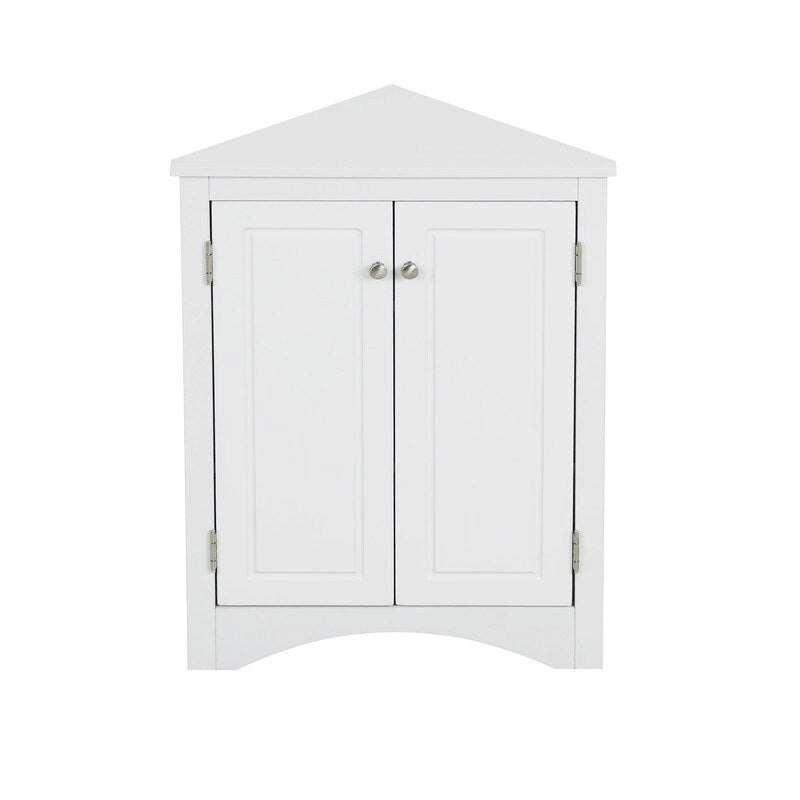 Corner Triangle Bathroom Storage Cabinet with Adjustable Shelves, Freestanding Floor Cabinet, Accent Cabinet for Living Room 28