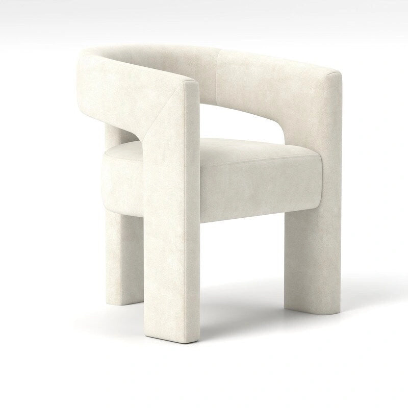 SEYNAR Modern Glam Velvet Upholstered Dining Chair, Open-Back Accent Chair 3