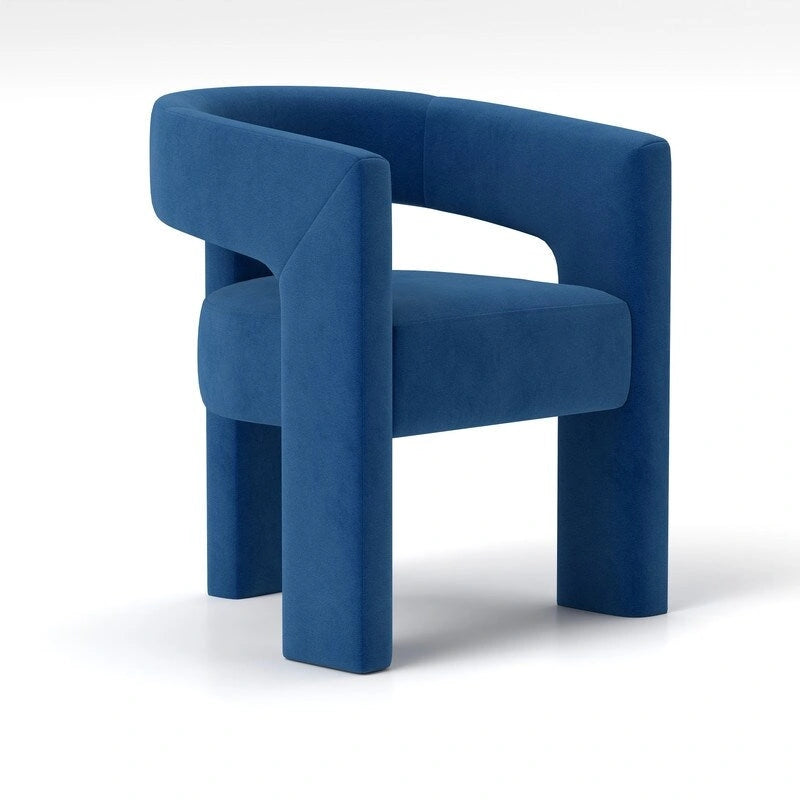 SEYNAR Modern Glam Velvet Upholstered Dining Chair, Open-Back Accent Chair 6