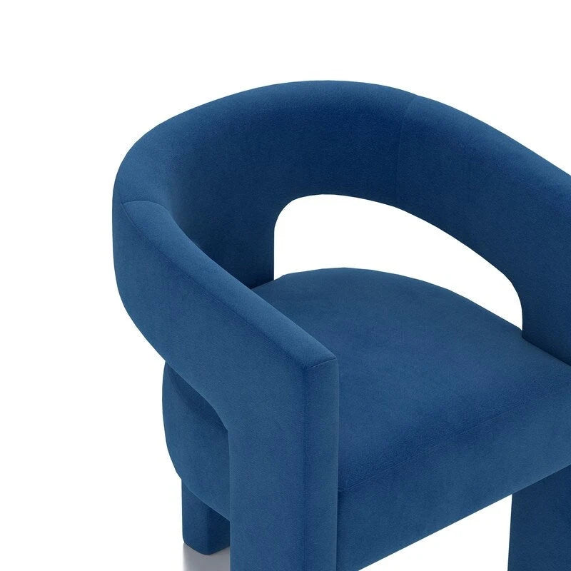 SEYNAR Modern Glam Velvet Upholstered Dining Chair, Open-Back Accent Chair 10