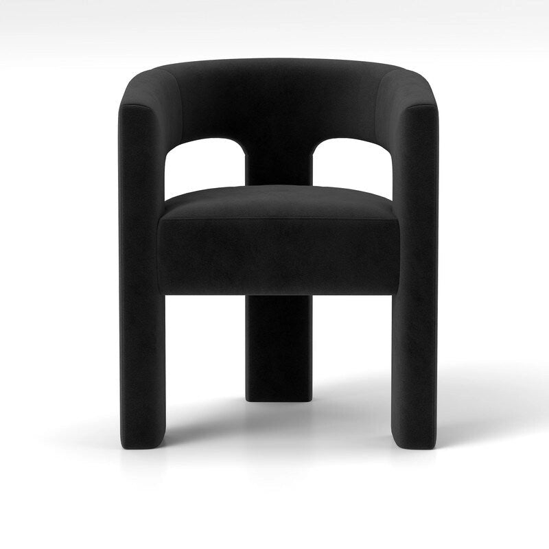 SEYNAR Modern Glam Velvet Upholstered Dining Chair, Open-Back Accent Chair 15