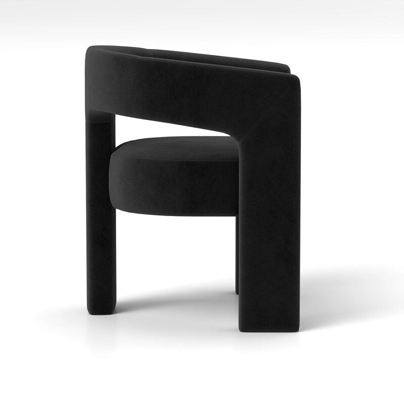 SEYNAR Modern Glam Velvet Upholstered Dining Chair, Open-Back Accent Chair 17