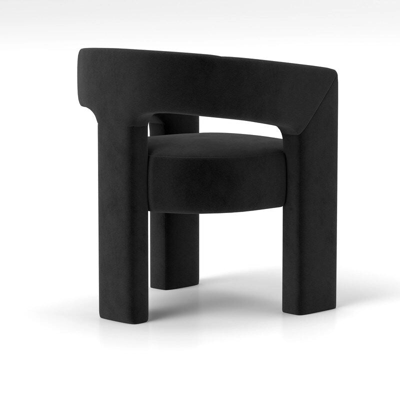 SEYNAR Modern Glam Velvet Upholstered Dining Chair, Open-Back Accent Chair 18