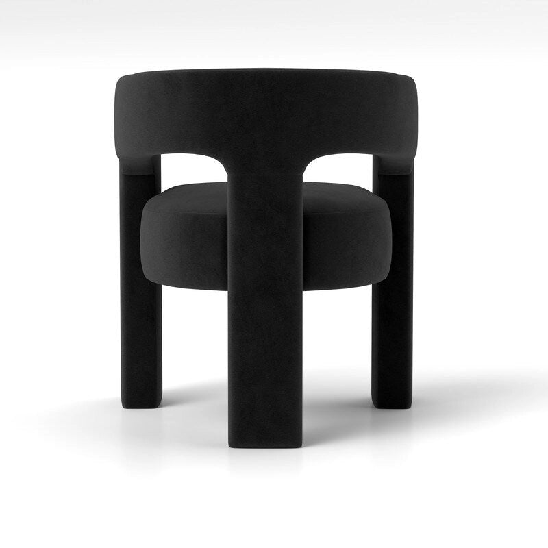 SEYNAR Modern Glam Velvet Upholstered Dining Chair, Open-Back Accent Chair 19