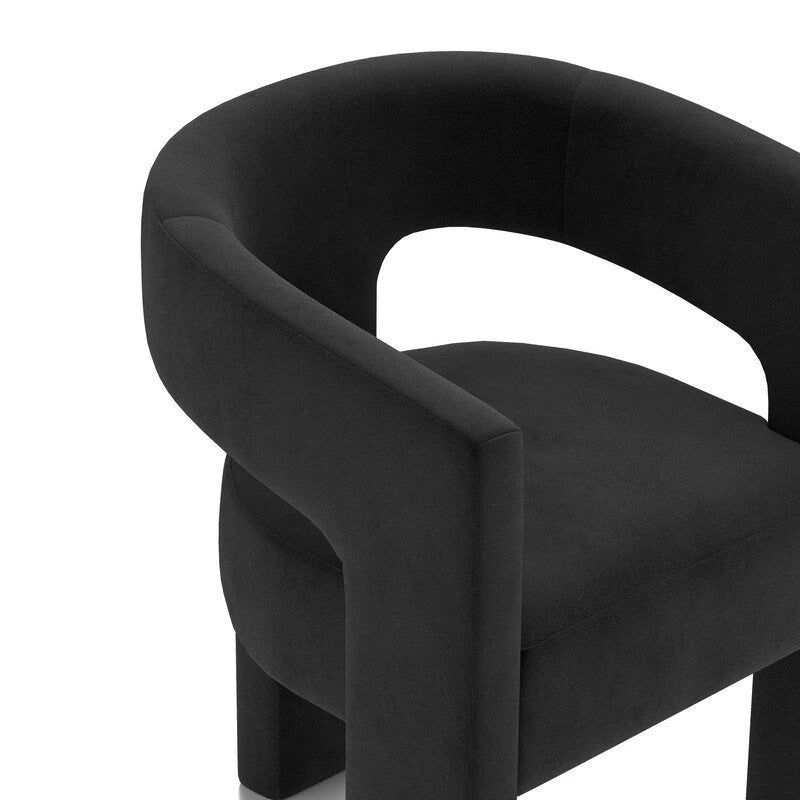 SEYNAR Modern Glam Velvet Upholstered Dining Chair, Open-Back Accent Chair 21