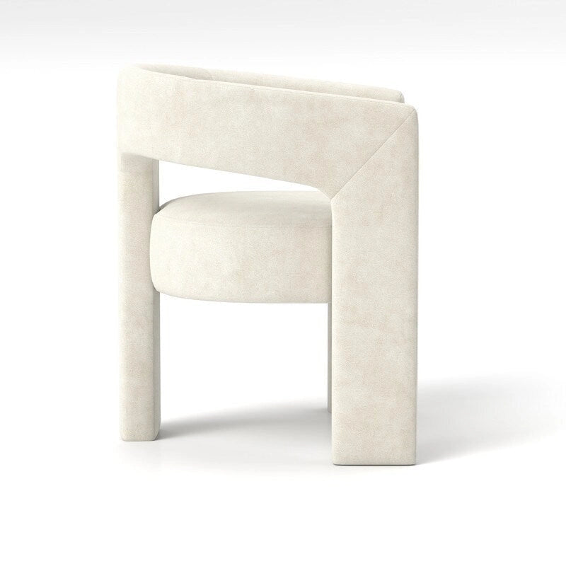 SEYNAR Modern Glam Velvet Upholstered Dining Chair, Open-Back Accent Chair 32