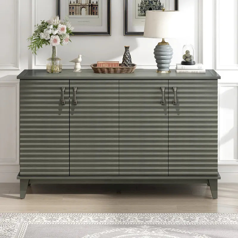 Sideboard with 4 Door Large Storage Buffet with Adjustable Shelves 6