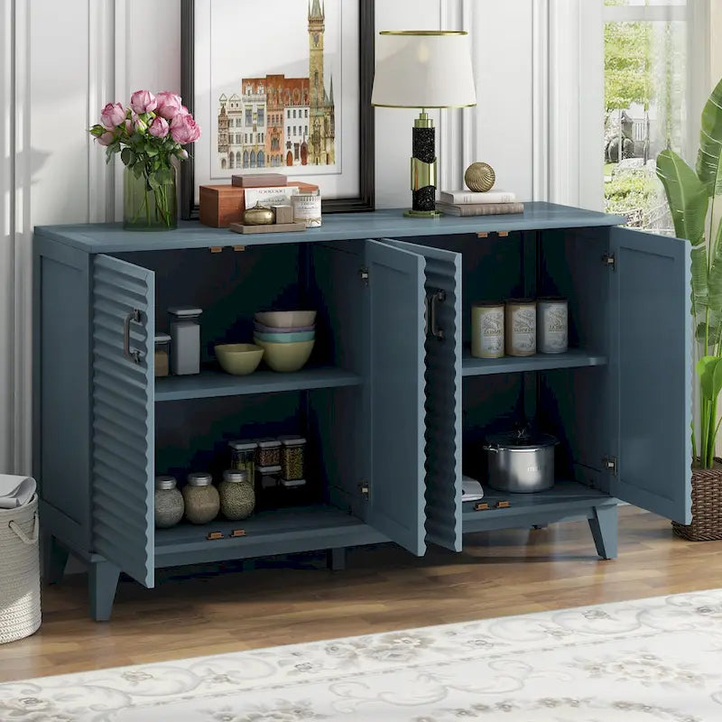 Sideboard with 4 Door Large Storage Buffet with Adjustable Shelves 20