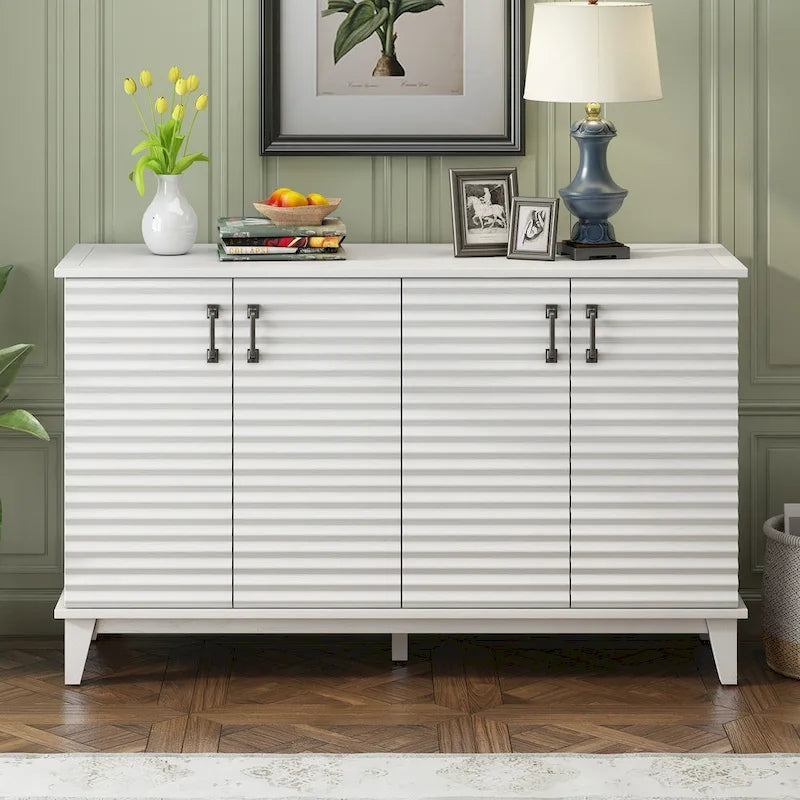 Sideboard with 4 Door Large Storage Buffet with Adjustable Shelves 26