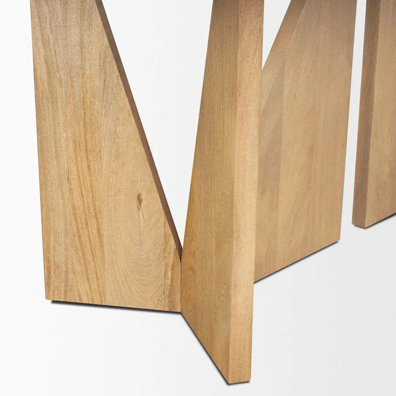 Tarro 84 Rectangular Light Brown Wood w/ Geometrical Base Dining Table - 84.0L x 42.0W x 30.0H 7