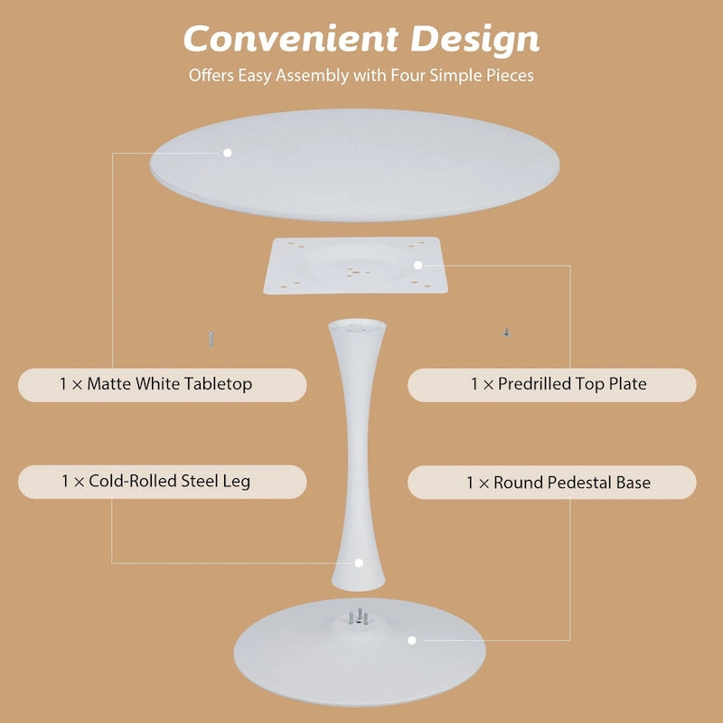 Mid-Century Modern Round Tulip Dining Table 5