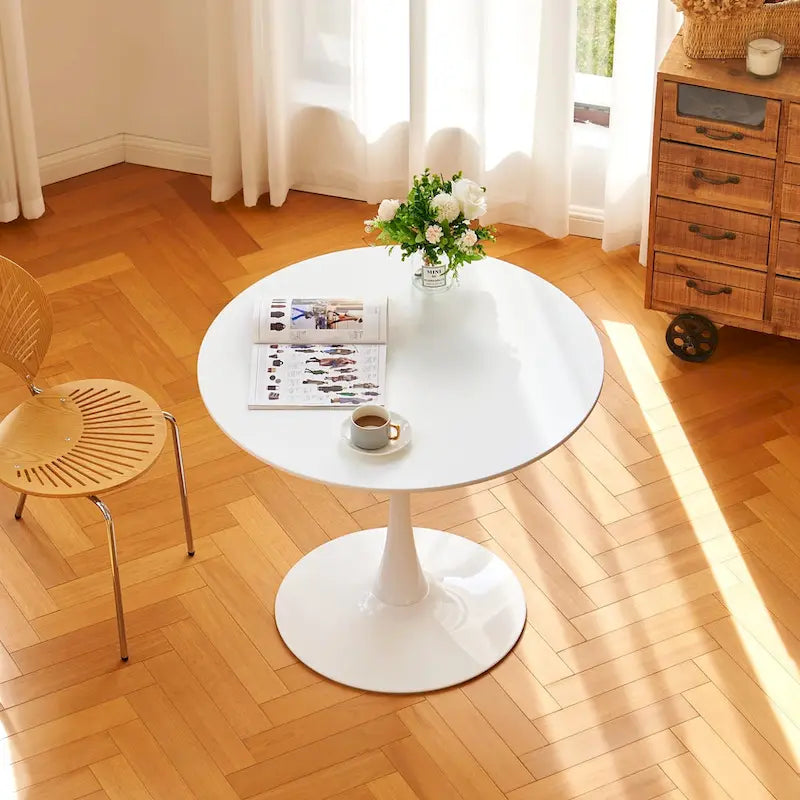 Mid-Century Modern Round Tulip Dining Table 12