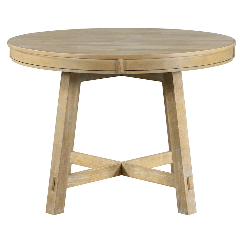 Set da pranzo da 5 pezzi con tavolo da pranzo rotondo allungabile e sedie 8