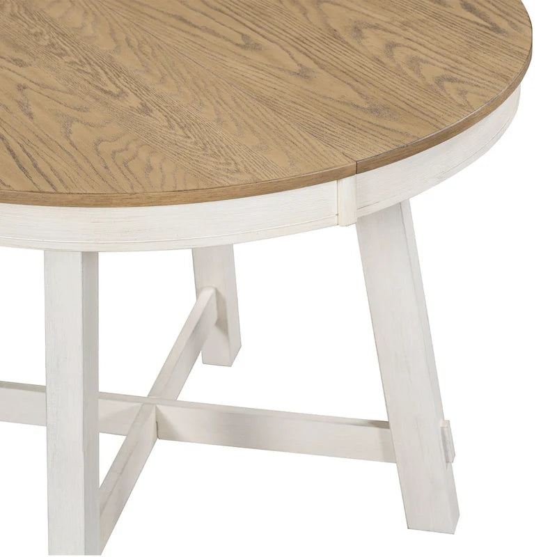 Set da pranzo da 5 pezzi con tavolo da pranzo rotondo allungabile e sedie 20