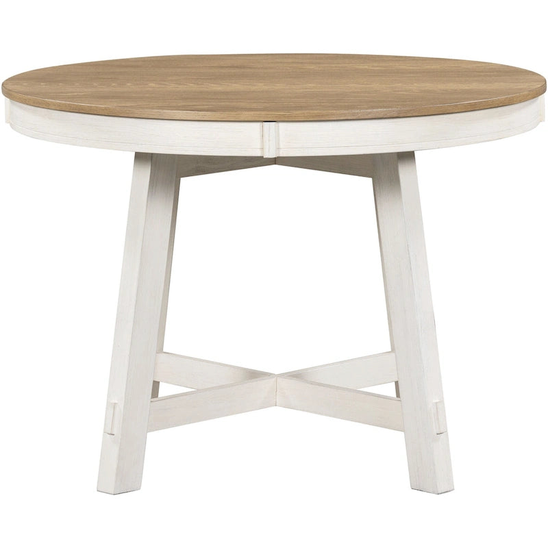 Set da pranzo da 5 pezzi con tavolo da pranzo rotondo allungabile e sedie 22