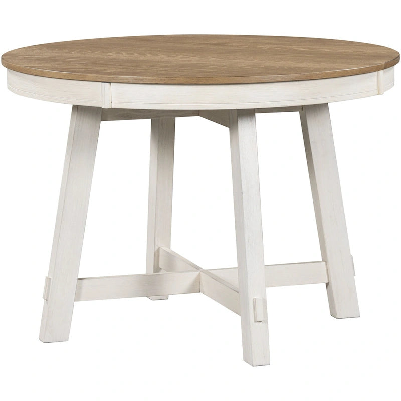 Set da pranzo da 5 pezzi con tavolo da pranzo rotondo allungabile e sedie 23
