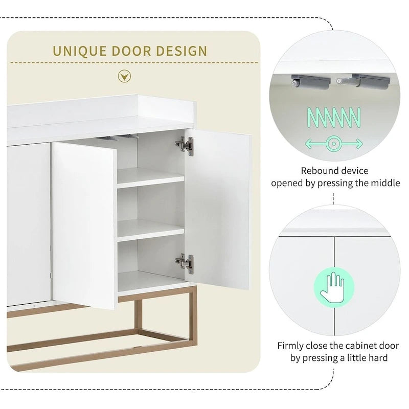 47.2 Modern Cabinet with Spacious Table and 4 Doors Sideboard/Buffet 27