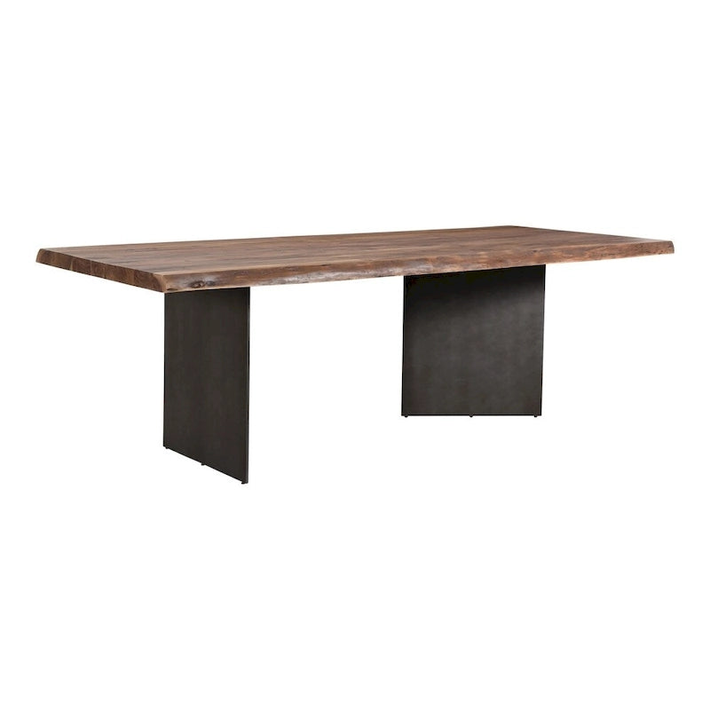 Aurelle Home Modern Live Edge Acacia and Iron Dining Table - 94 x 38 3