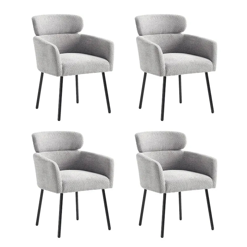 Amos Modern Boucle Dining Chair with Adjustment Feet Set of 4 by HULALA HOME 5