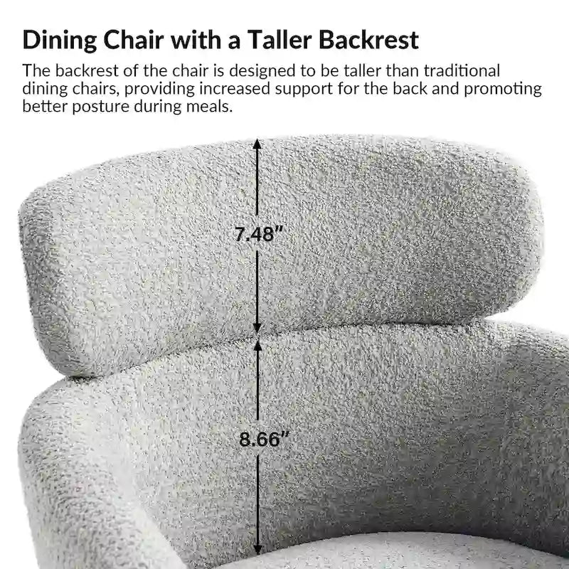 Amos Modern Boucle Dining Chair with Adjustment Feet Set of 4 by HULALA HOME 8