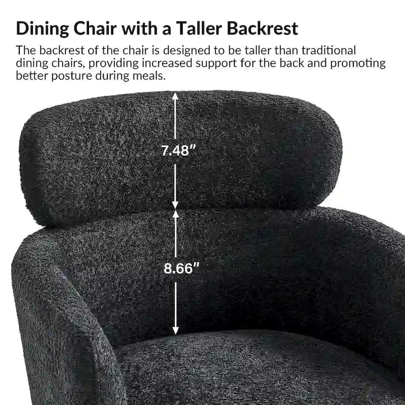 Amos Modern Boucle Dining Chair with Adjustment Feet Set of 4 by HULALA HOME 14