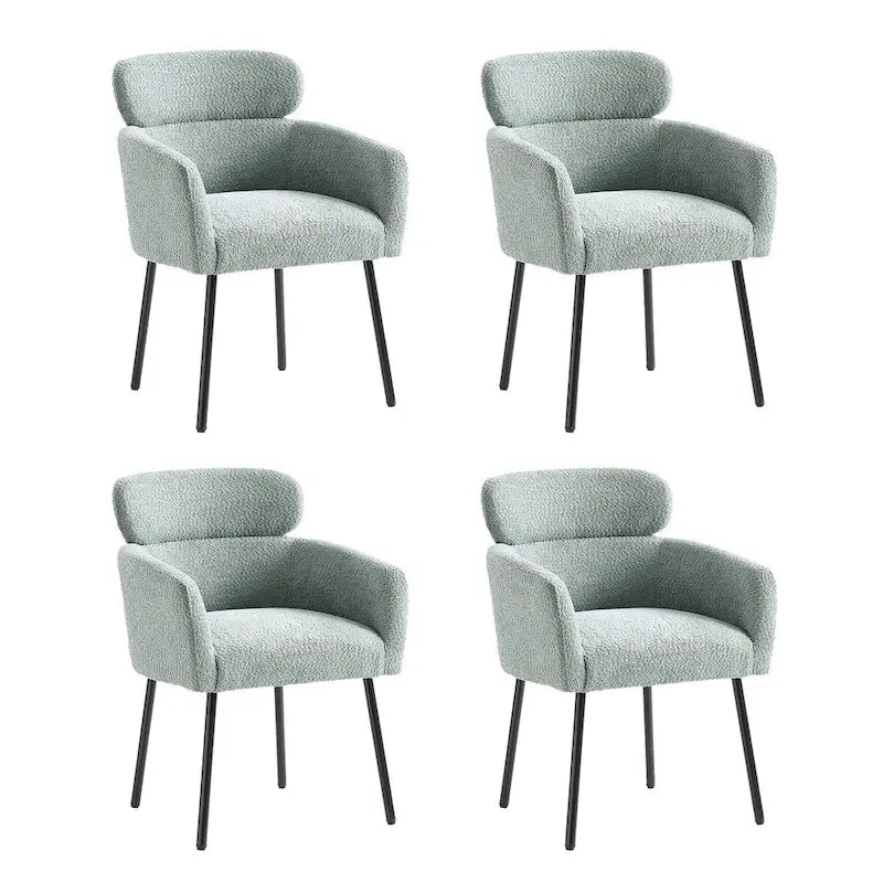 Amos Modern Boucle Dining Chair with Adjustment Feet Set of 4 by HULALA HOME 17