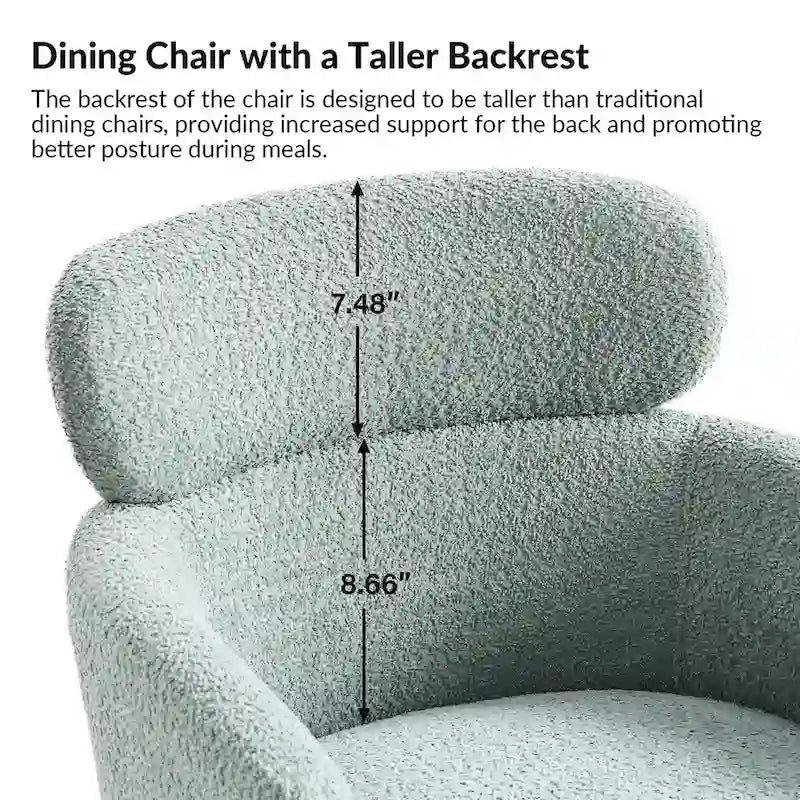 Amos Modern Boucle Dining Chair with Adjustment Feet Set of 4 by HULALA HOME 20