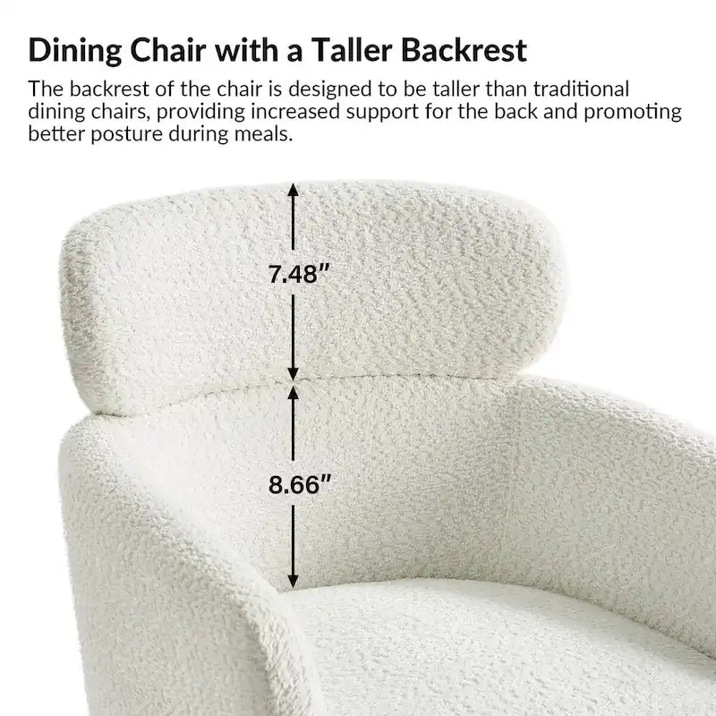 Amos Modern Boucle Dining Chair with Adjustment Feet Set of 4 by HULALA HOME 23