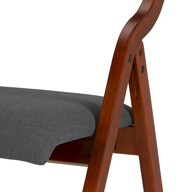 2-Piece Upholstered Folding Dining Chair, Space Saving Wood Chairs 12