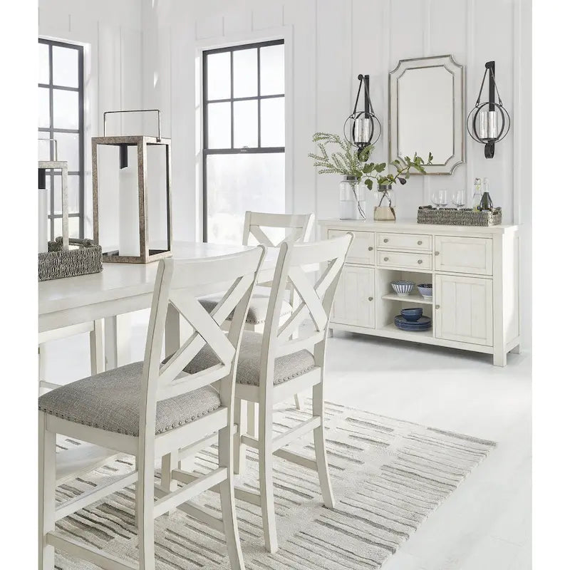 Signature Design by Ashley Robbinsdale Antique White Dining Server - 56W x 18D x 36.13H