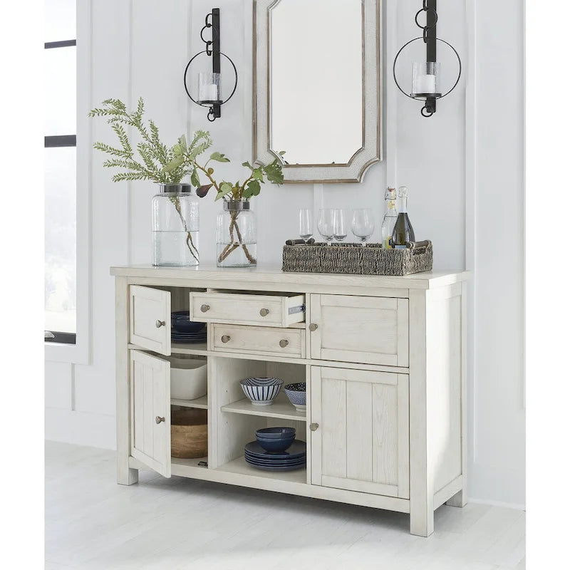 Signature Design by Ashley Robbinsdale Antique White Dining Server - 56W x 18D x 36.13H 4