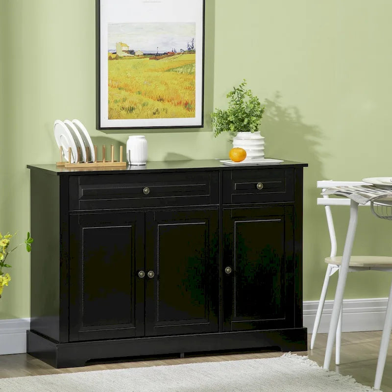 Sideboard Buffet Cabinet, Modern Kitchen Cabinet with 2 Drawers and Adjustable Shelves, Coffee Bar Cabinet