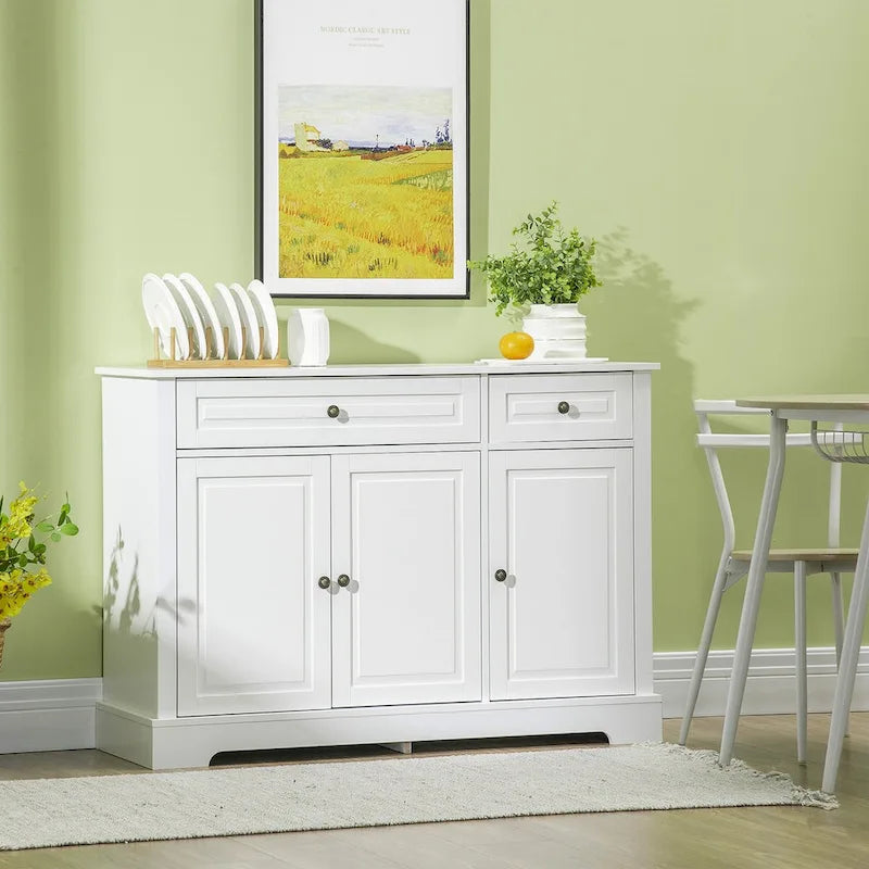 Sideboard Buffet Cabinet, Modern Kitchen Cabinet with 2 Drawers and Adjustable Shelves, Coffee Bar Cabinet 11