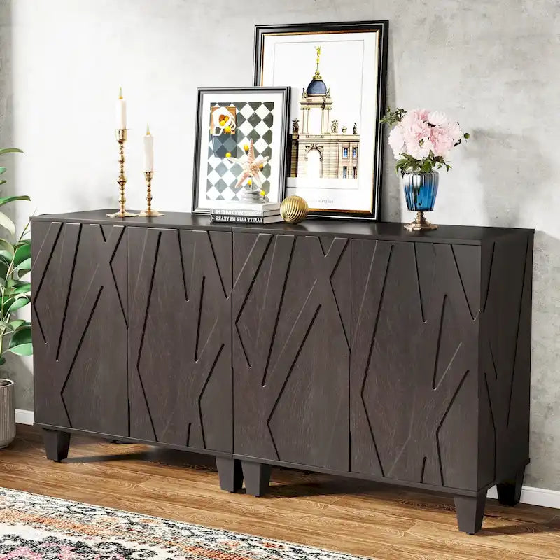 Credenza da 55 pollici con ripiani regolabili per cucina o sala da pranzo 16