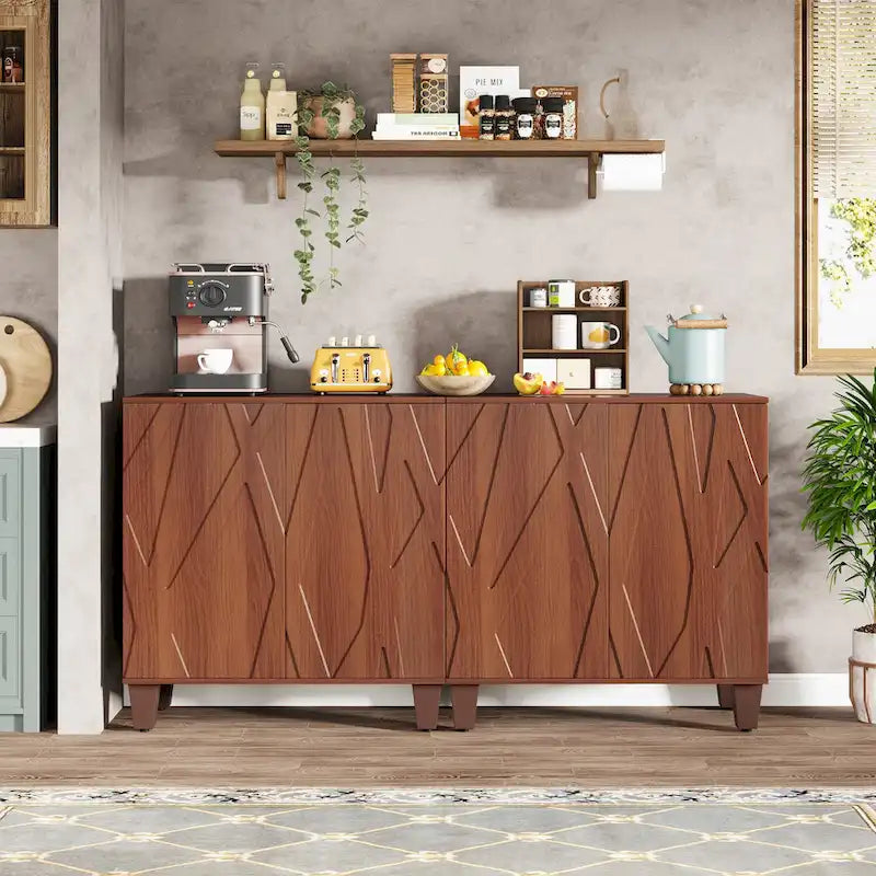 Credenza da 55 pollici con ripiani regolabili per cucina o sala da pranzo 5