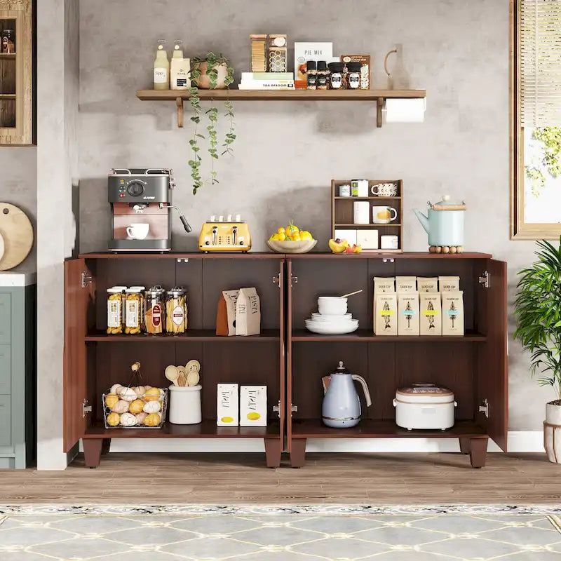 Credenza da 55 pollici con ripiani regolabili per cucina o sala da pranzo 6