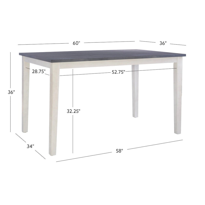 Mckee White Acacia Wood Counter Height Dining Table 7